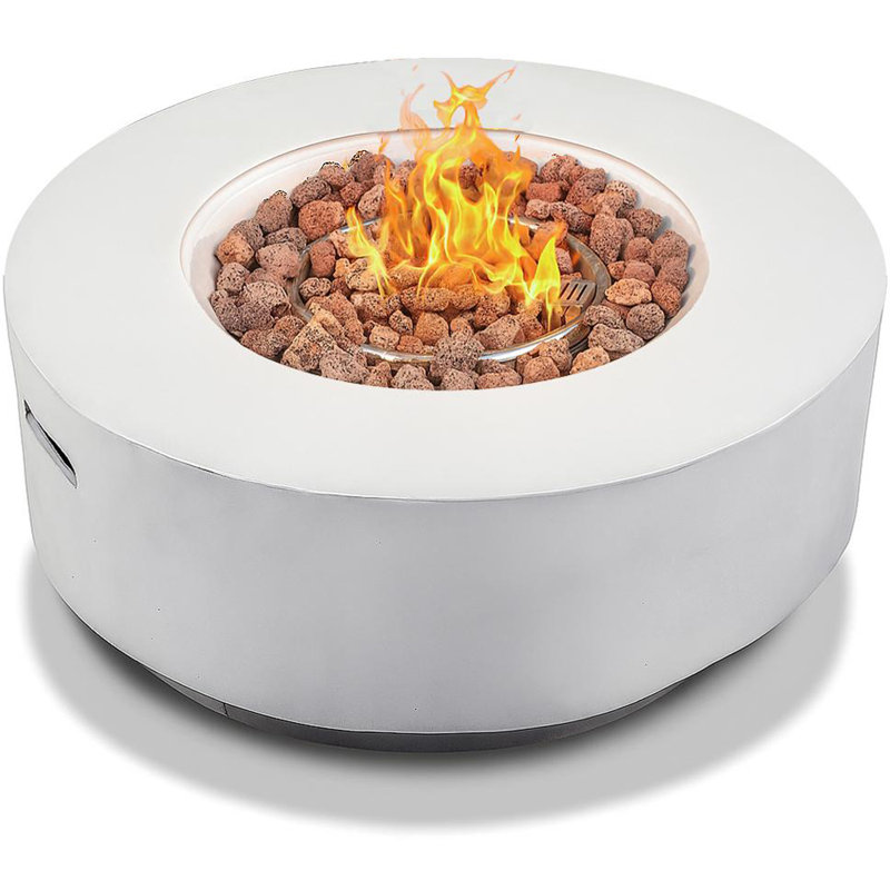 Brooksburg Round Propane Smokeless Fire Pit, White