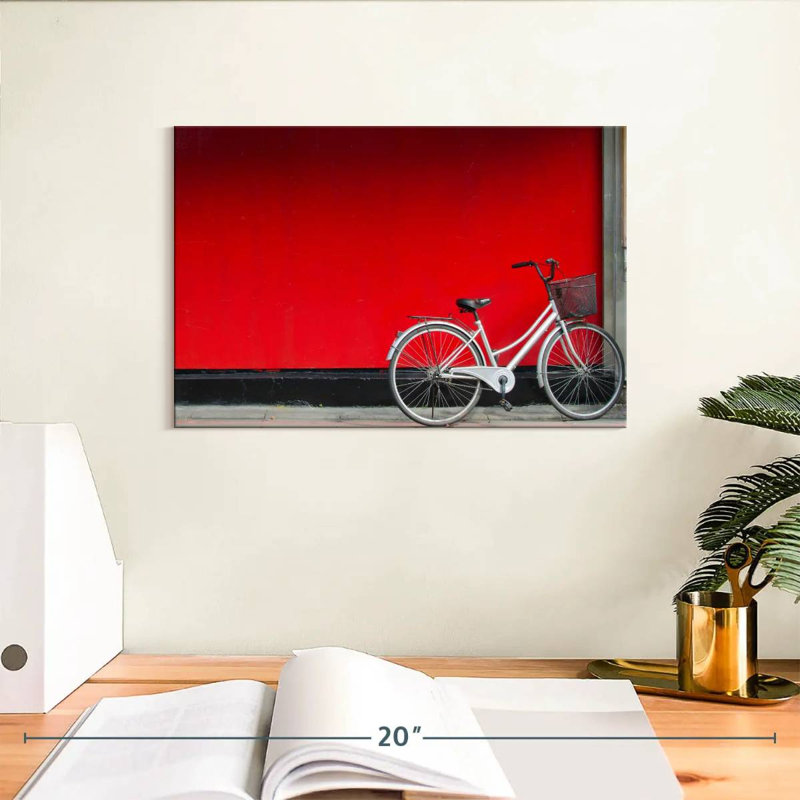 Mehar Parked Silver Bike, 8" H x 12" W
