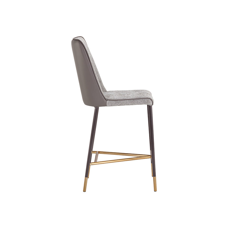 Klaus Upholstered Stool, Gray/Taupe, Counter Stool (25.75" Seat Height)