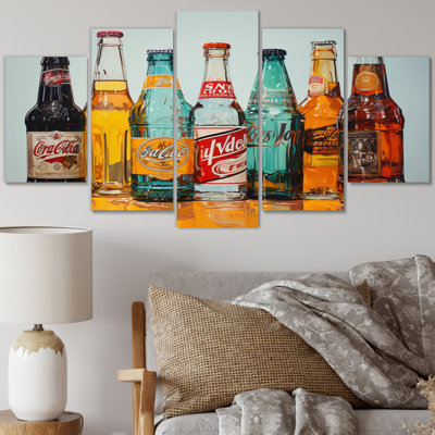 Vintage Soda Harmony III - Food & Beverage Wall Art Print - 5 Panels