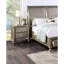 Table de chevet de finition argentée pour chambre à coucher - Table de chevet avec 2 tiroirs