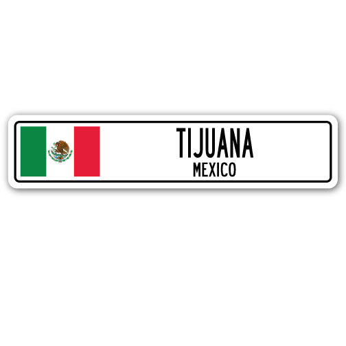 Plaque de rue en plastique robuste Tijuana Mx 4 po x 18 po