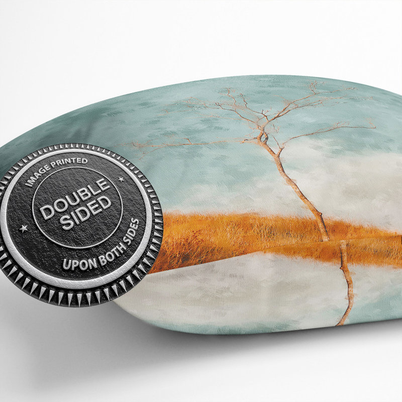 Lonely Tree Painting Cushion with Filling, 40cm H x 40cm W x 15cm D