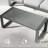 44" X 22" All-Weather Aluminum Outdoor Gray Coffee Table With Tempered Glass Top