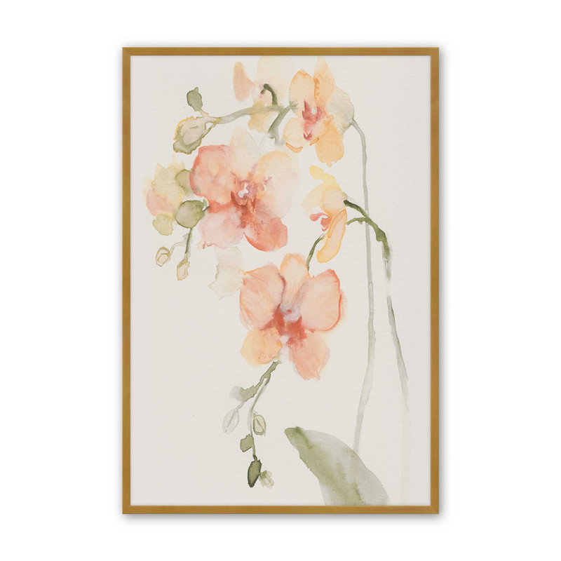 «Autumn Orchid II» par Victoria Barnes, reproduction d'art, H 30 po x l 20 po, Impression sur cadre ouvert sans papier mat