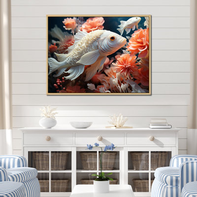 «White Pufferfish Elegance» sur toile imprimée