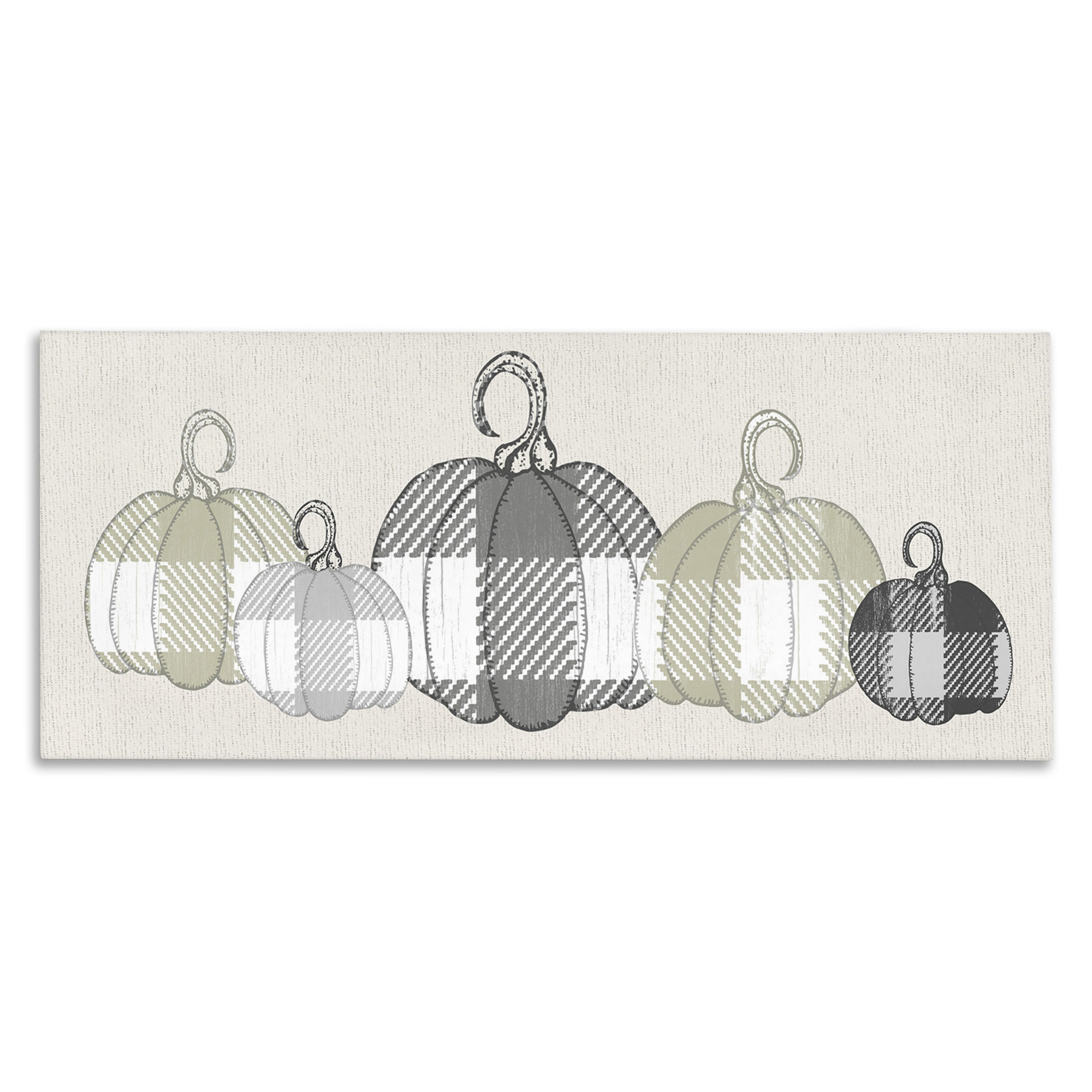 Gracie Oaks Checker Plaid Patterned Pumpkins in a Row by Daphne ...