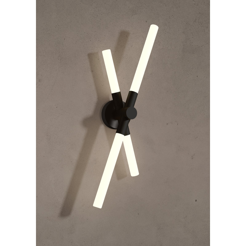 Bianca Wall Lamp, Matt Black Silk Lacquered, 23.4" H x 9.3" W x 5.3" D