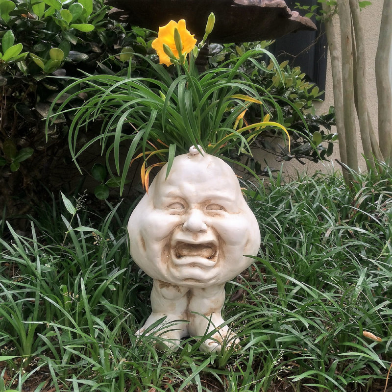 Pot à fleurs Muggly's Crying Brother, Blanc antique