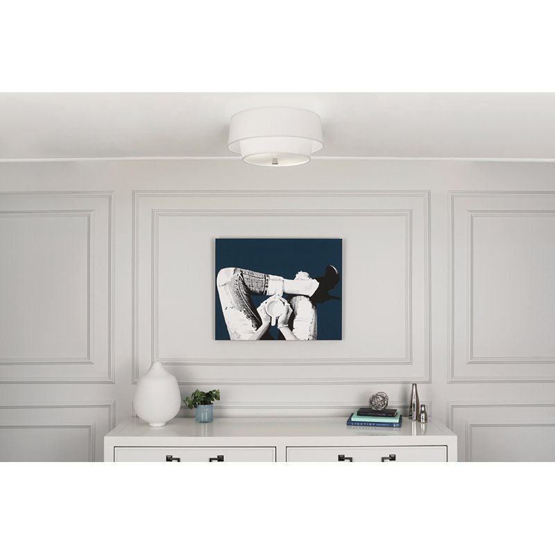 Decker 2 - Light 17" Flush Mount,  Ascot White,  Modern Brass