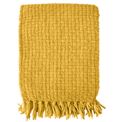 Jeté en chenille façon vannerie