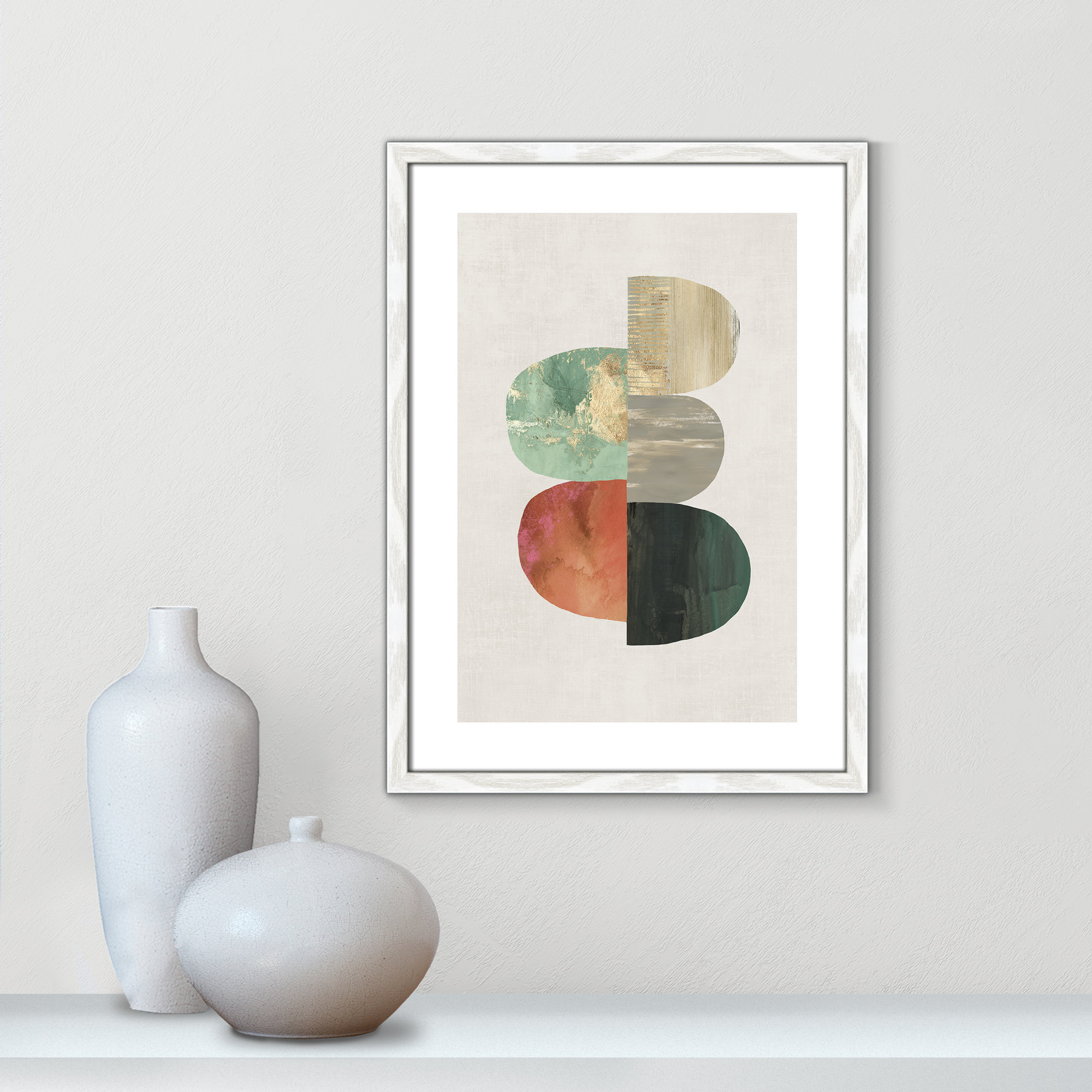 Evolving Energy I - Painting Print, 23" H x 17" W, Silver, Picture Framed Paper