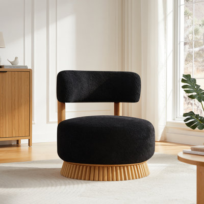 Chaise de style campagne moderne sans accoudoirs avec base en bois, toit de chaume et siège rembourré confortable pour le salon ou la chambre à coucher