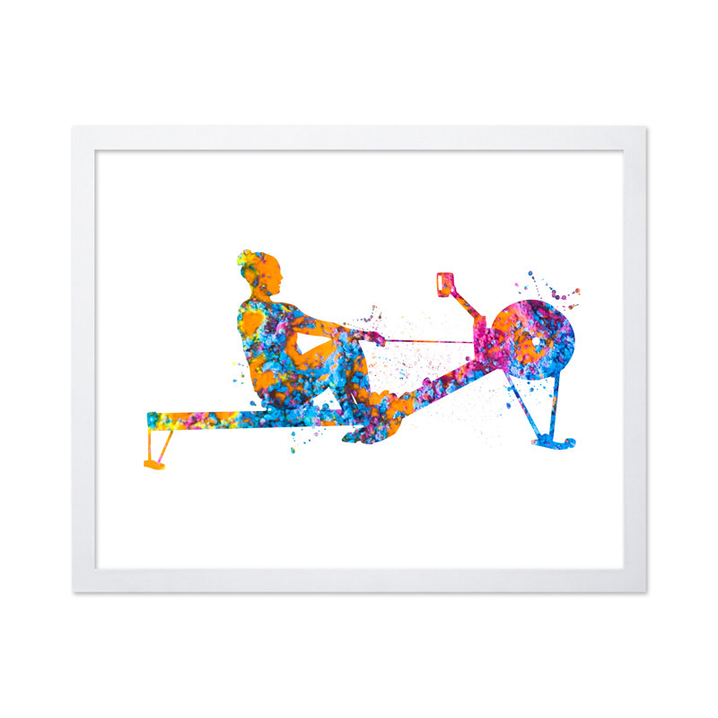 Aquarelle, aviron, Poster, White Framed, 08"H x 10"W