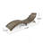 Folding Acacia Wood Outdoor Chaise Lounge