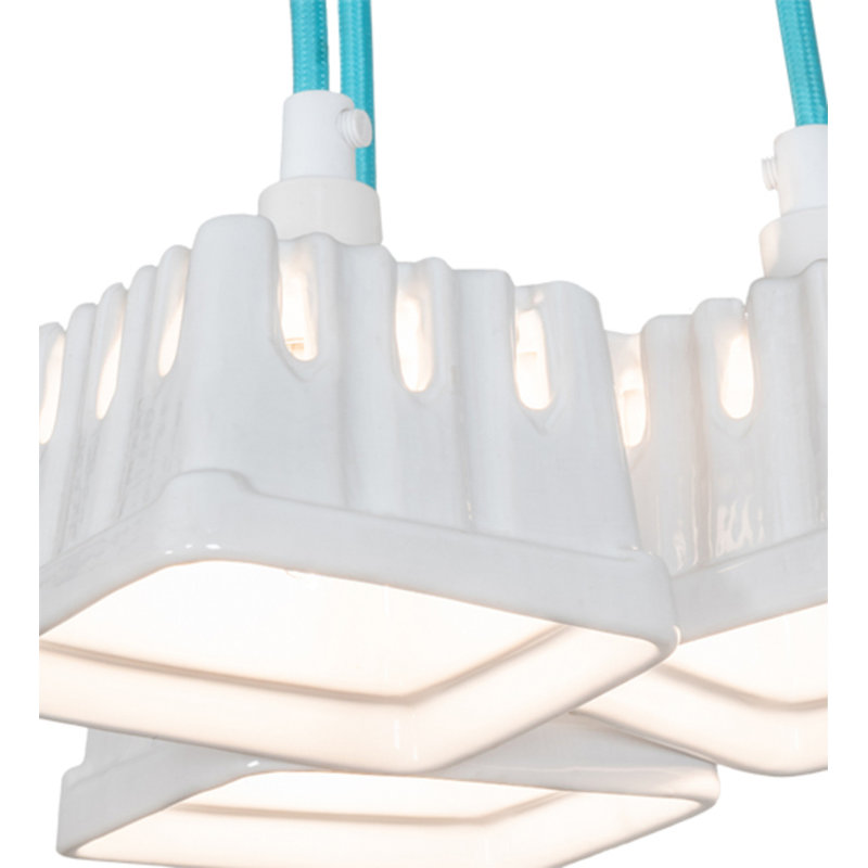 3 - Light Pendant, Turquoise/White
