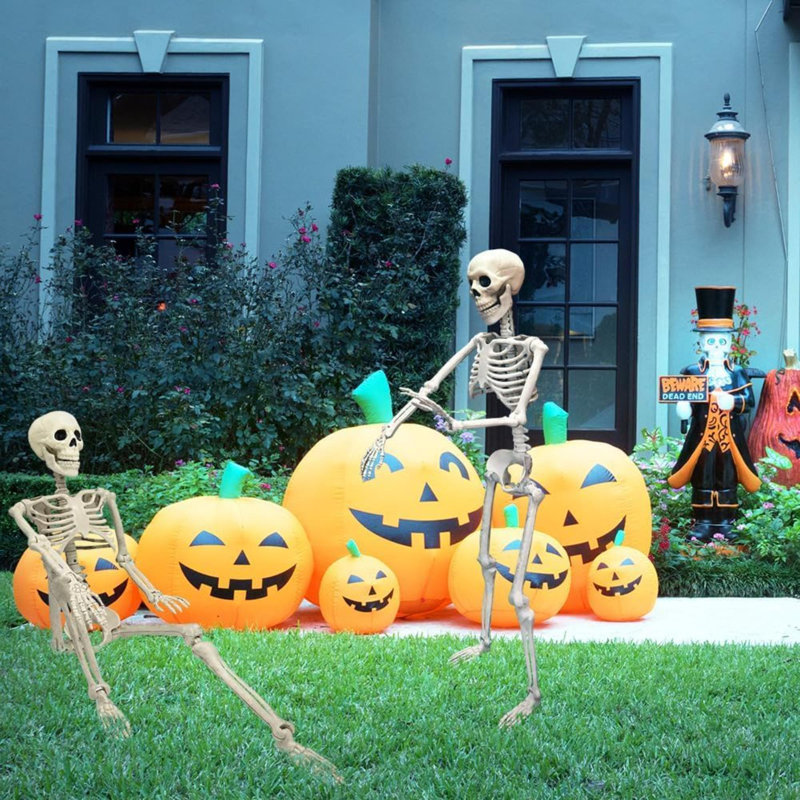36 po, décorations d'Halloween squelette, squelette articulé mobile réaliste, corps squelette effrayant d'Halloween en plastique pour décorations de cimetière