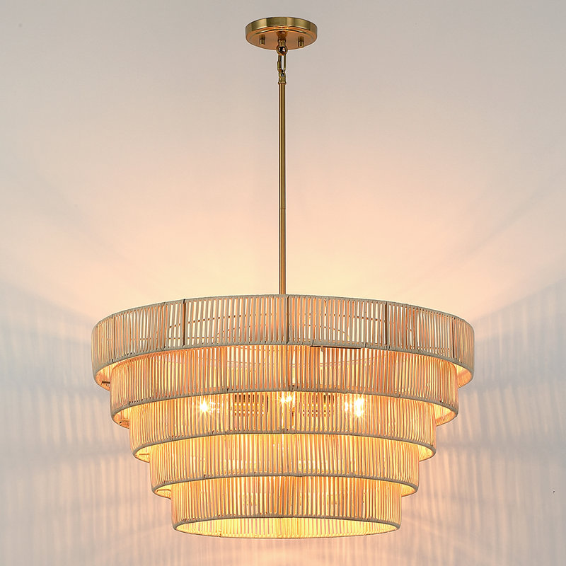 Idylwood 5 - Light Dimmable Tiered Chandelier, Brass