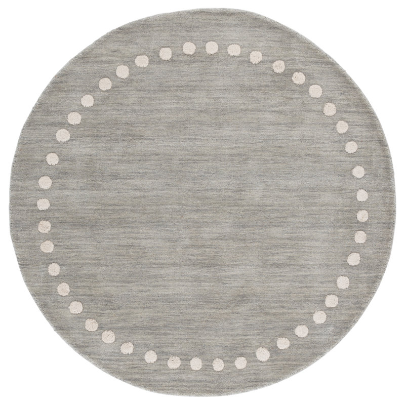 Antaeus Kids Hand Loomed Wool Rug, Rectangle 8' x 10', Gray