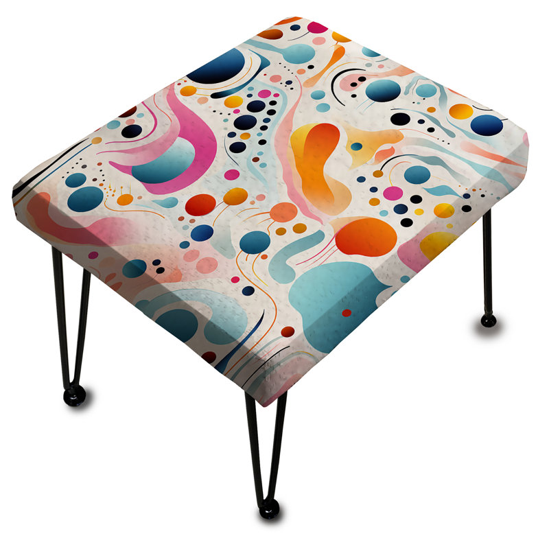 Repose-pieds bleu Fusion Abstractions In Motion - Mid-Century