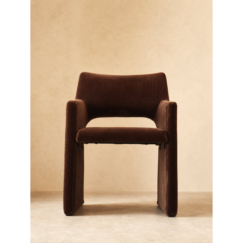 Chaise de salle à manger rembourrée 31 po, Brown, Brown, Brown