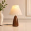 Lampe de table en noyer, lampe de chevet H 13,2 po avec abat-jour en tissu, interrupteur en ligne à 3 voies et ampoule E26 chaude incluse