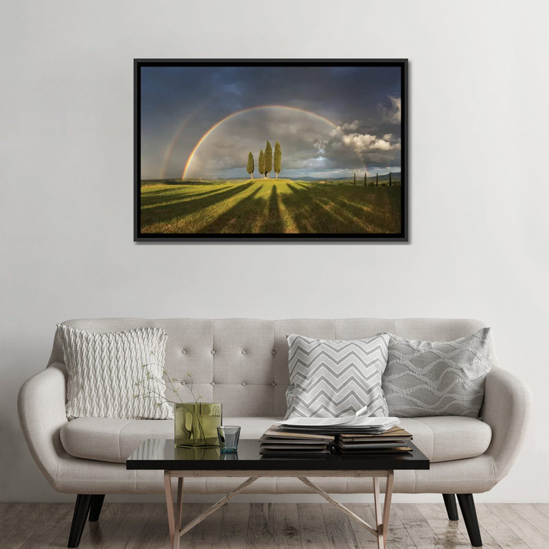 «Spring in Tuscany X», reproduction de photo sur toile, H 18 po x l 26 po x P 1,5 po, Toile encadrée noire, Pas de tapis