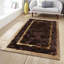Tapis brun et doré fait à la main en cuir Tuscan-1726041641