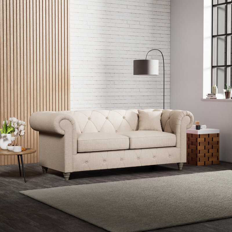 Ellrich 3 Seater Sofa, Oyster, Washed Oak