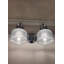 Éclairage pour meuble-lavabo moderne de 17,25 po en chrome, applique murale à 2 lumières DEL, abat-jour cloche en verre transparent pour cuisine de couloir à miroir, homologué ETL, ampoule DEL incluse