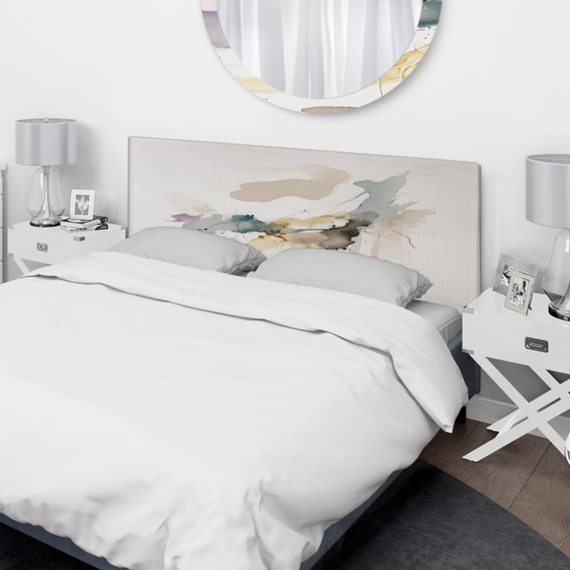 Kedron - Abstract Liquid Ink Upholstery Panel Headboard, Très grand