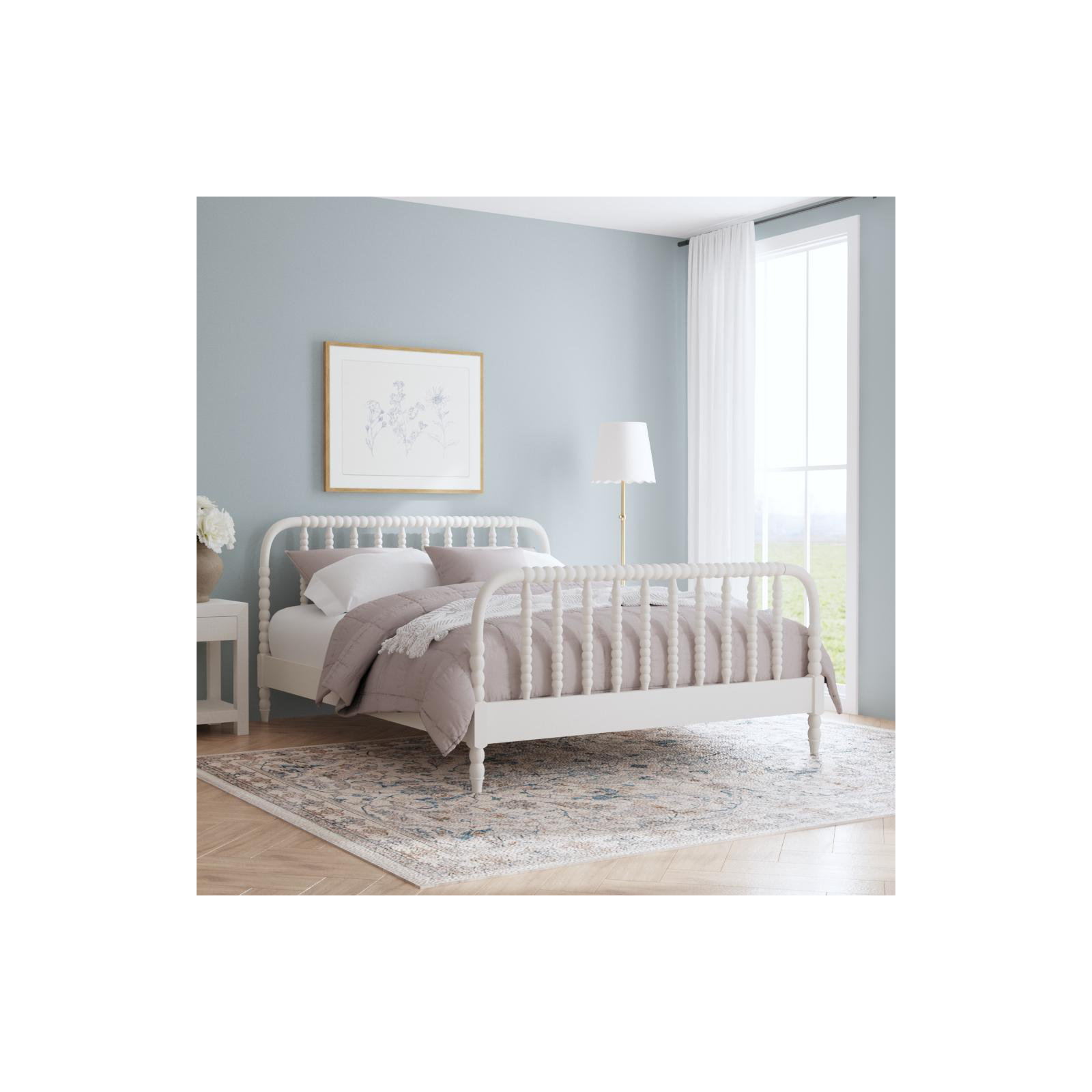Benbrook Wood Spindle Bed, Queen, White