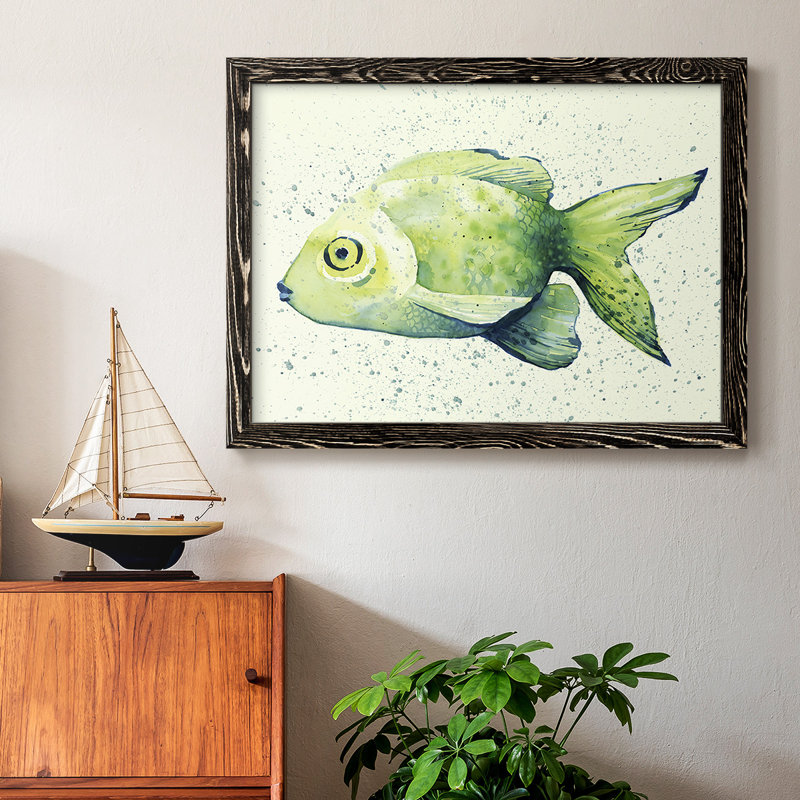 " Speckled Freshwater Fish I ", Black Framed, 22" H x 32" W x 1.5" D