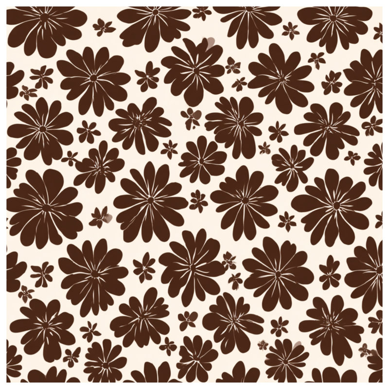 Coussin Floral, Carré 26 po, Brown Floral