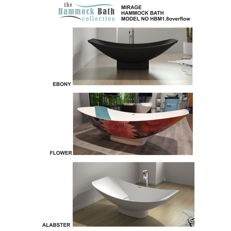 Mirage 70.87'' L Freestanding Soaking Bathtub