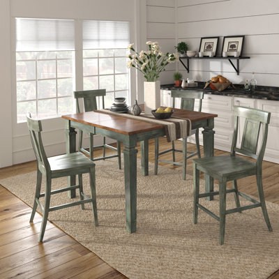 Alyra 4 - Person Extendable Solid Wood Solid Wood Top Four Leg Dining Set