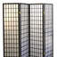 Paravent de 70 pouces de hauteur à 4 panneaux, cloison de séparation de style japonais en bois noir | Idée cadeau-120993537-120993534