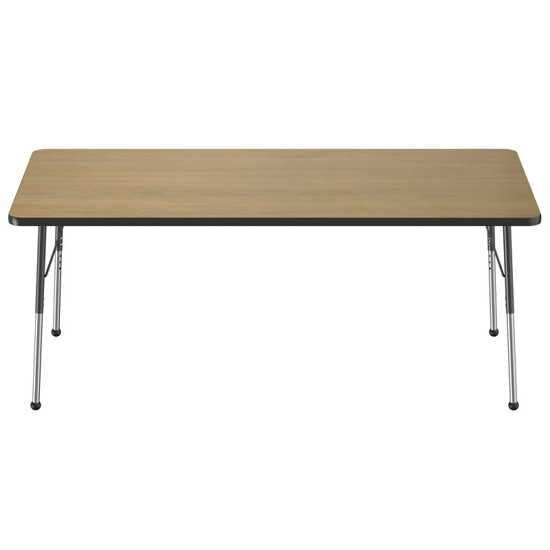 Table d'activité rectangulaire à hauteur réglable en forme de T, 36 po x 72 po, Chêne Pasadena / noir