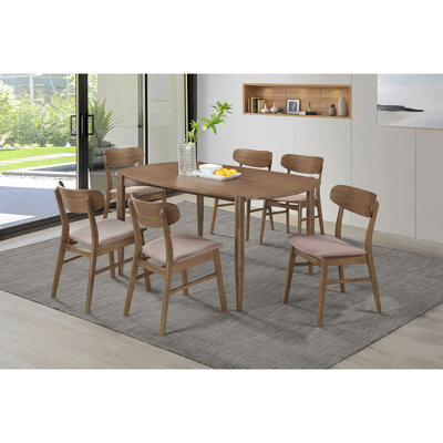 Whisten Walnut 7-Piece Solid Wood Dining Set