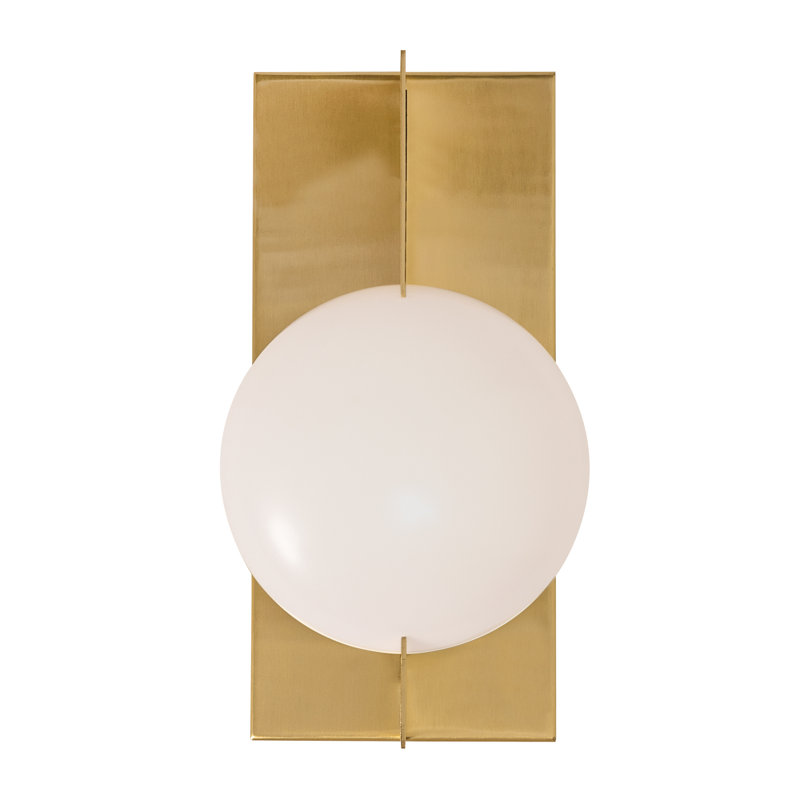Steel LED Flush Mounted Sconce, Satin Brass