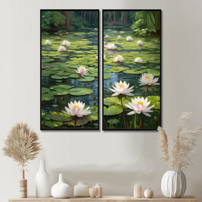 Magical Lotus Lily Pad Pond - Art mural moderne