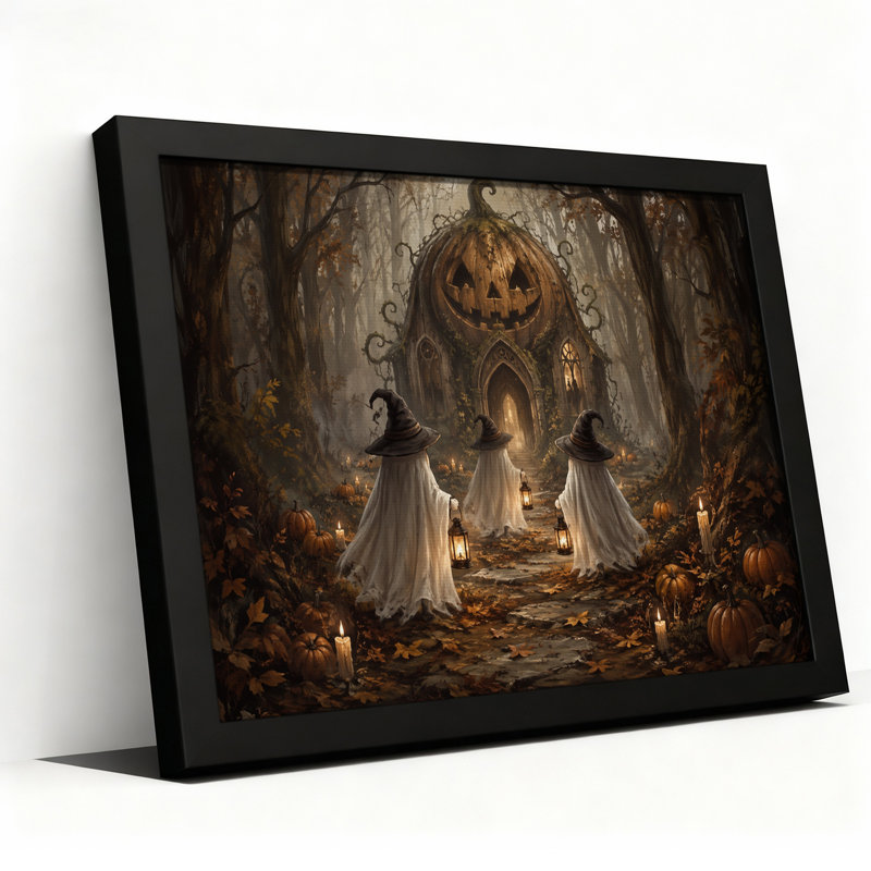 Art mural sur toile Halloween fantômes, H 12 po x l 18 po