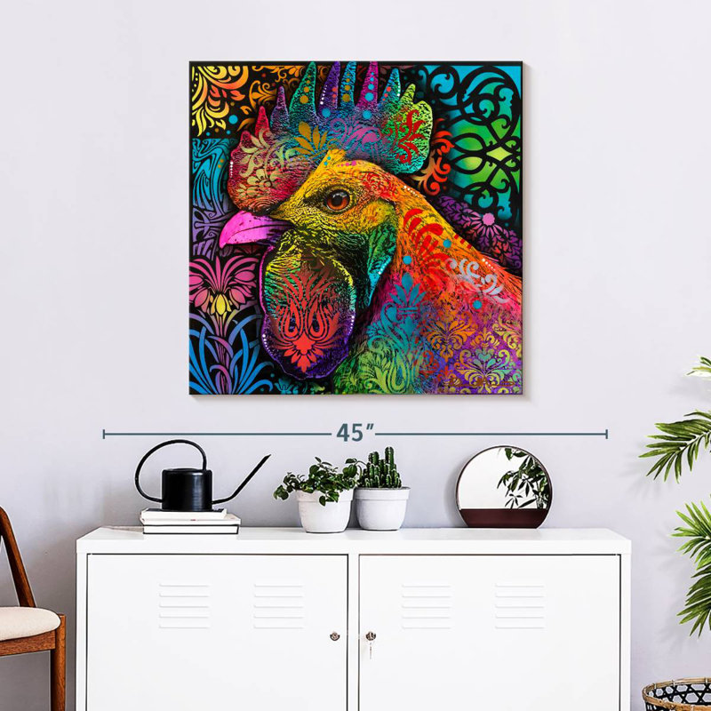 Brampt Rooster Swirls, 30" H x 30" W
