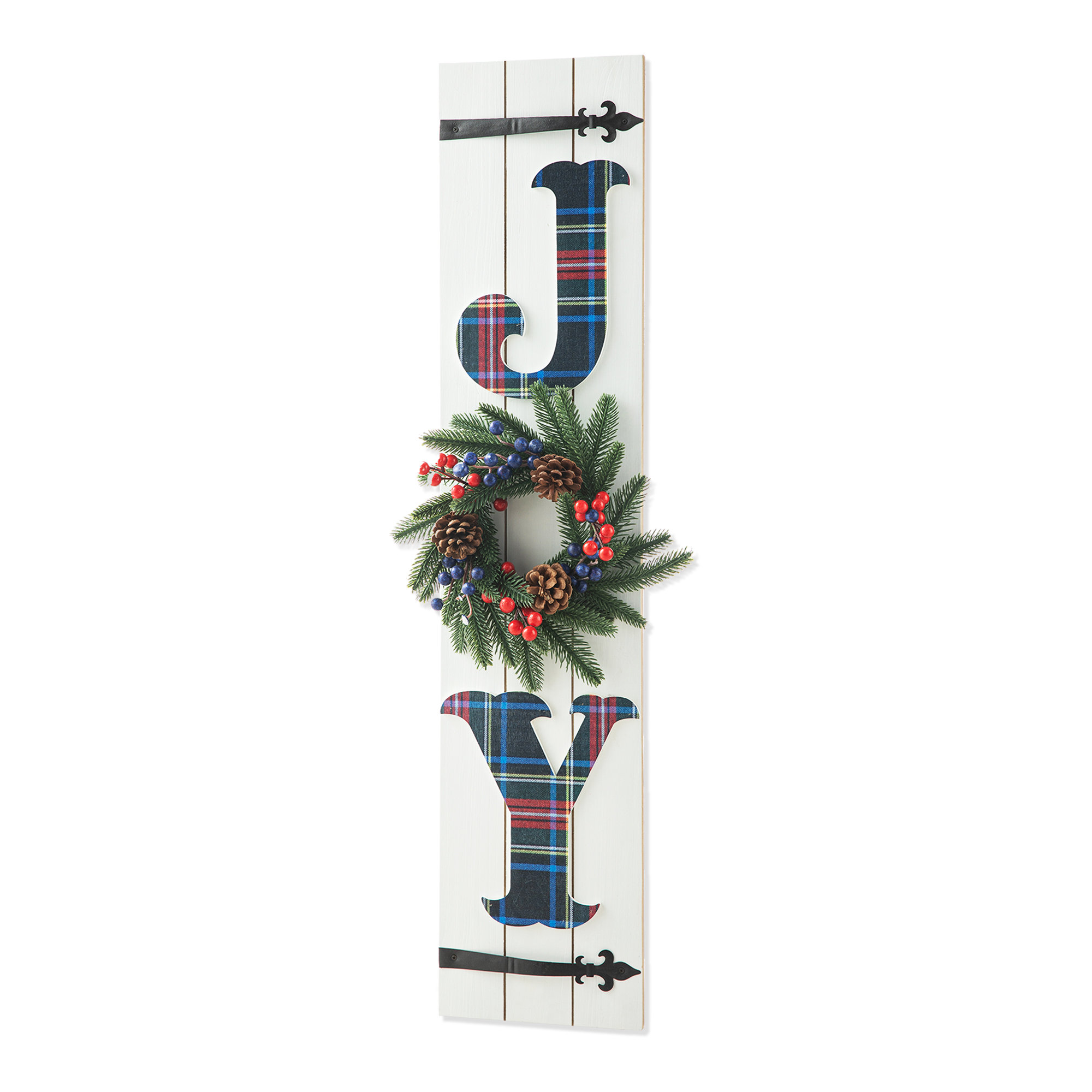 Glitzhome Collection for Xmas Porch Decor-1st Joy Wreath Banners / Signs & Reviews | Wayfair