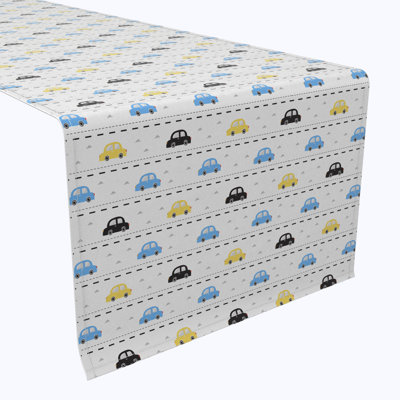 Table Runner, 100% Cotton, 16X108", Automobile Stripe