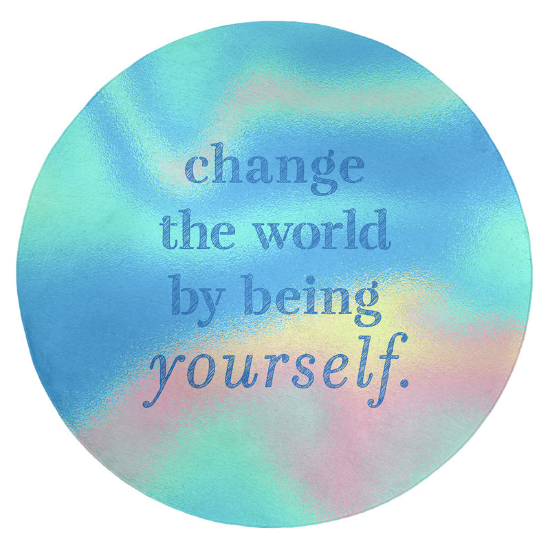 Quotes Chenille Indoor Rug, Round 5'