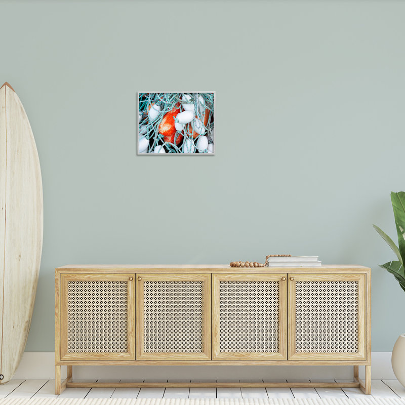Lignes de pêche et bobber, art de la giclée encadrée par Richard Wong, Estampe numérique Farmhouse, H 16 po x l 20 po