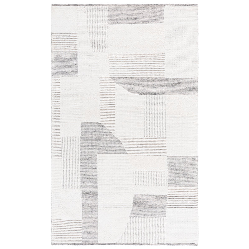 Natura 506 Hand Woven 80% Wool; 20% Cotton Geometric Shapes Rug, Rectangle 5' x 8'