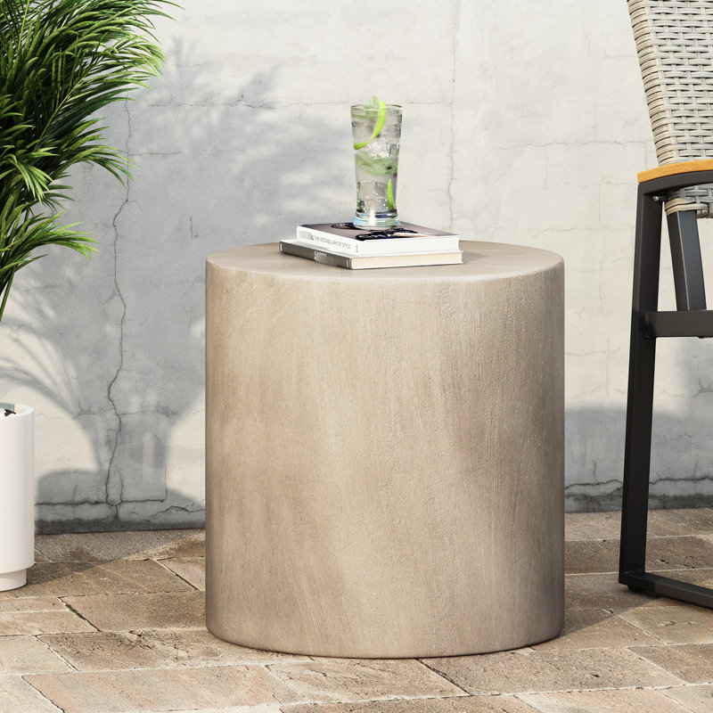 Table d'appoint d'extérieur en oxyde de magnésium gris - Design minimaliste fonctionnel et attrayant