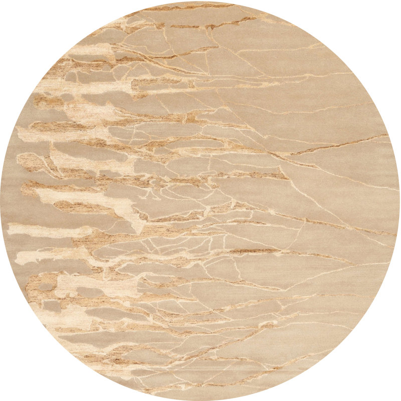 Surface beige contemporaine tapis, Rond 4 pi